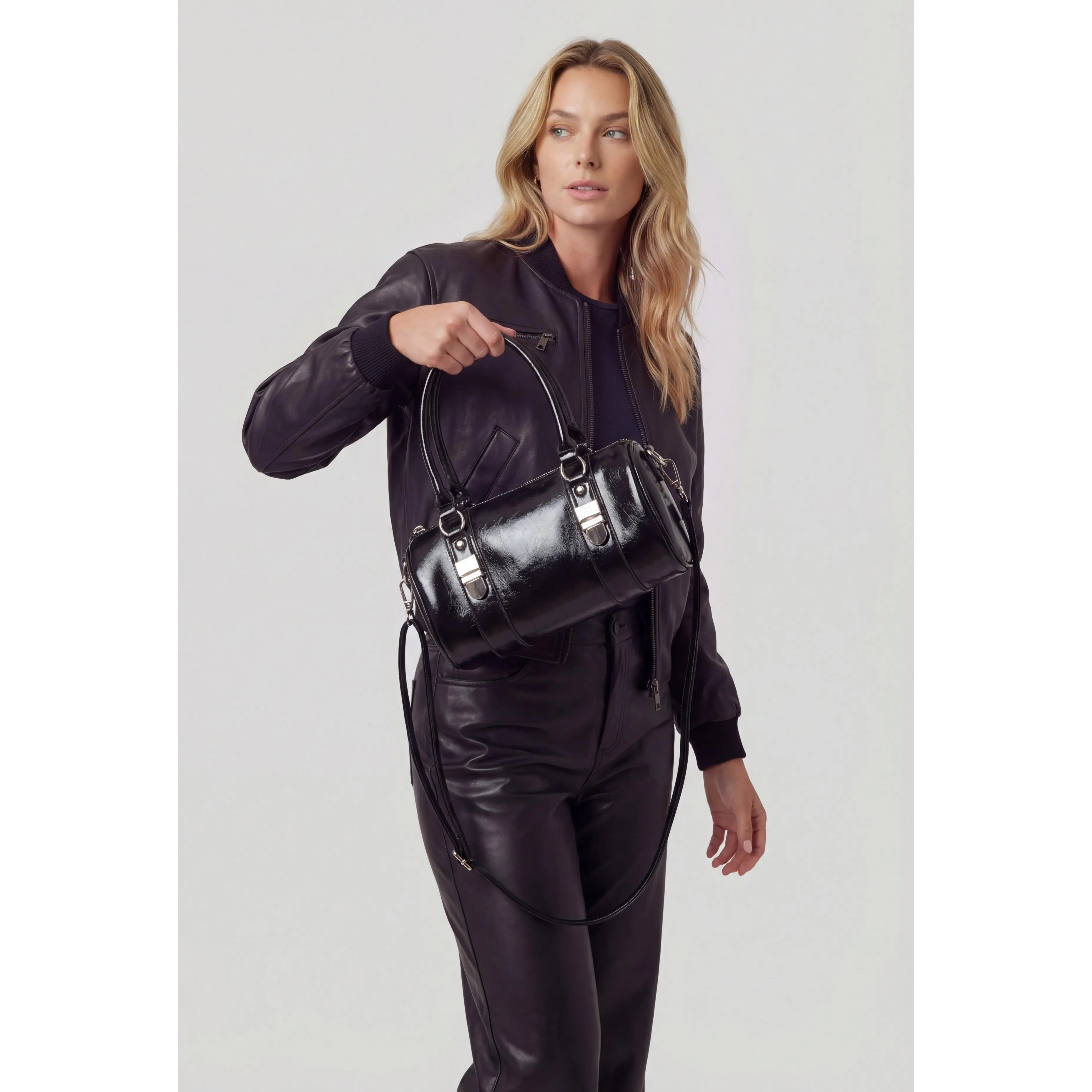 Push Lock Mini Barrel Bag