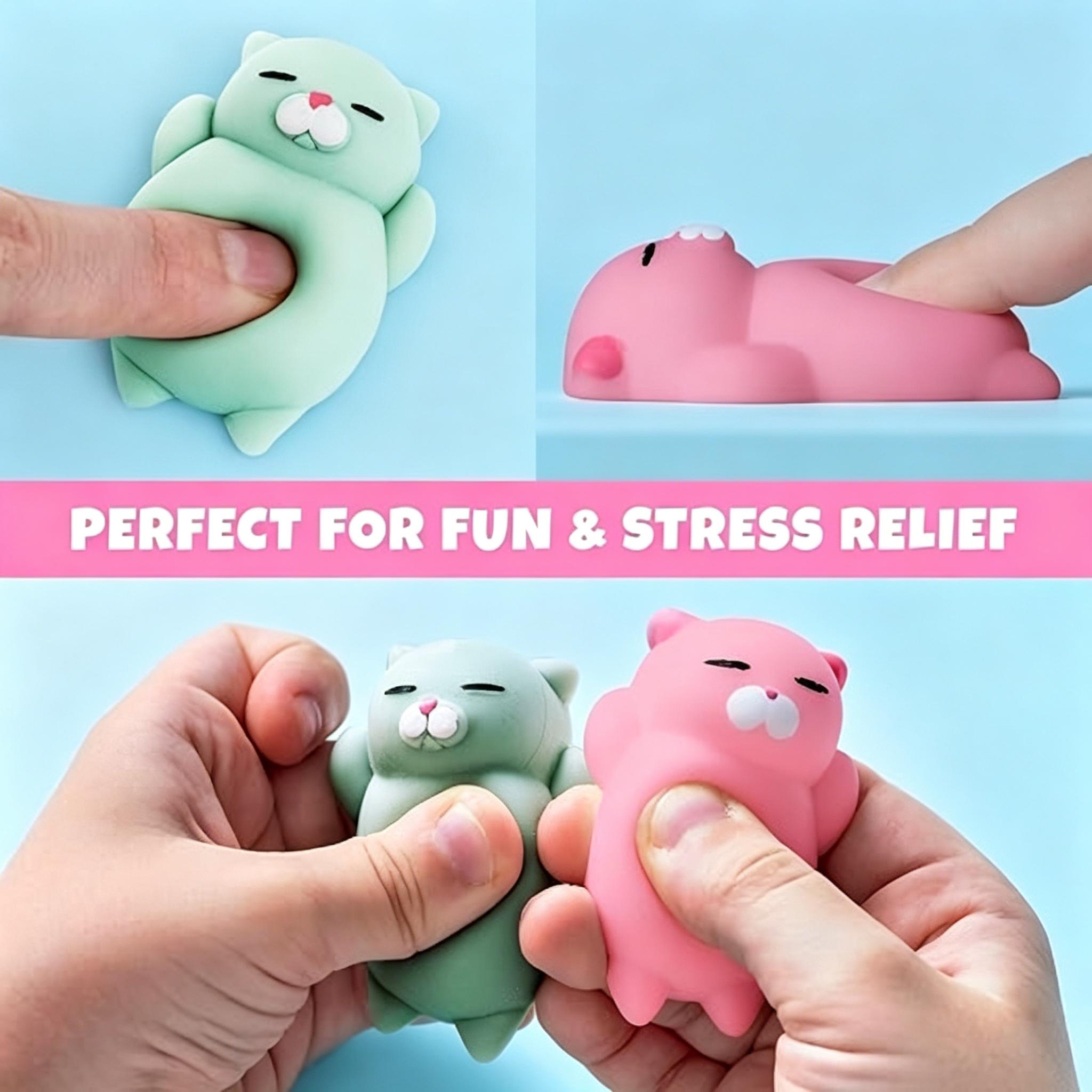 Squishy Cat Set - 2" Soft Silicone Kawaii Kitties, Top Stress Relief Toy 2026, Unique Gift for Kids & Adults, Egg Fillers & Easter Basket Essentials for Teen Girls, Boys & Tweens