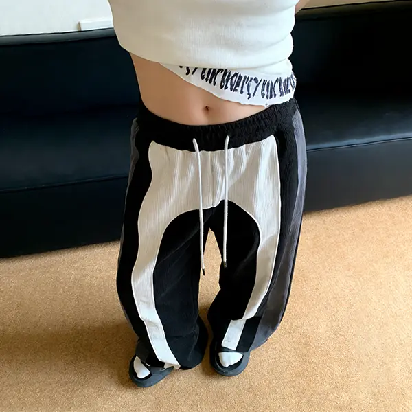 New Striped Sweatpants Men Trendy Brand American Patchwork Retro Loose Casual Pants