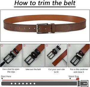 Men’s Leather Belts Pack of 2, Genuine Cowhide Leather Dress Belt Set, Adjustable Comfort Fit Waist Belts for Men, Premium Durable Business Casual Golf Belt, Classic Formal Work Belt for Jeans Pants Suits, Fashion Accessories, Luxury Mens Belt Gift Set,