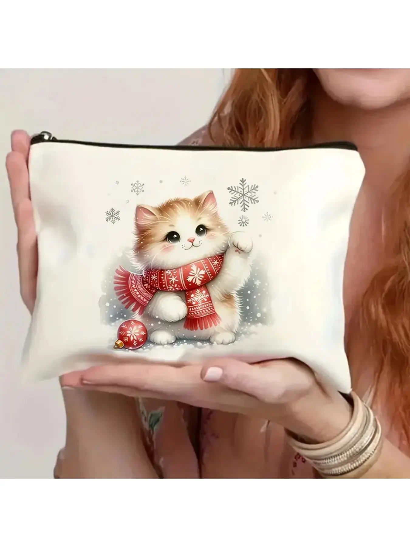 New popular makeup bag, white, customizable, suitable for travel toiletries storage bag