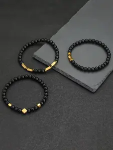 Men's Matte Onyx Stone Beaded Bracelet, Fashionable Jewelry for Party, Daily Clothing Decor, Trendy All-match & Exquisite Jewelry for Birthday Gift, Premium Bracelet