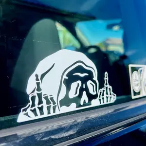 Grim Reaper Peeker Car Decal | Edgy Car Sticker