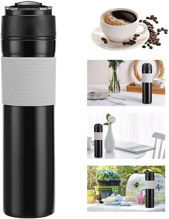 I Cafilas 350ml PP Food-Grade Portable Insulated French Press Coffee Maker - Tea Tumbler Flask, Casual Bottled Travel Mug with Outdoor Sport Equipment