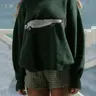 Women's Fish Shark Animal Pattern Y2K Long Sleeve Round Neck Loose Fit Vintage Casual Knitted Graphic Crewneck Sweater Pullover, Casual Everyday Spring & Fall Fashion, Moderate Fabric Thickness, Oversized Knitwear Womenswear, Fashion Knitwear Clothing