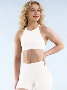 Women's High-Impact Workout Set Activewear Fitness | | Racerback Sports Bra & Workout Shorts | Perfect for Running, Yoga & Training