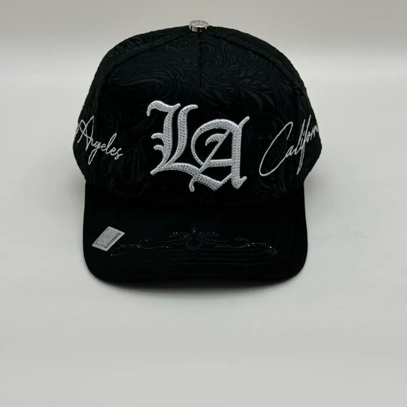 BB Hats “L A Black/ White Bordada”