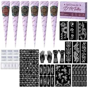 Tattoo Set Hand-Painted Paste Set Tattoo Paste Plant Temporary Hand-Painted Waterproof Body Paint Waterproof Temporary Tattoos