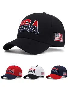 2026 New Personalized Creative Hip Hop Hat USA Side Embroidered American Flag Baseball Hat Street Fashion Skateboarding Hat Outdoor Leisure Sports Sunshade Hat Daily Life Commuter Decorative Hat Male Female Same Style