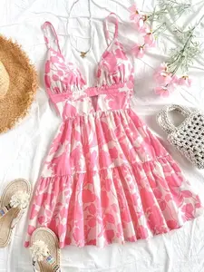 Lemon Print Mini Dress - Vacation Style, Summer Beach, Birthday Outfit, Valentine's Day