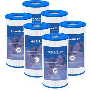 6 Pack Type A or C Pool Filter  Replacement for Intex 29000E/59900E & 1000/1500/530 GPH Filter Pump, Fits Easy Set Above Ground Pools