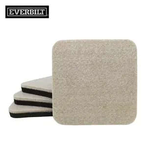 NEW 4 in Heavy Duty Felt Furniture Sliders Pads Beige Black for Hard Floors 4 Pack Everbilt