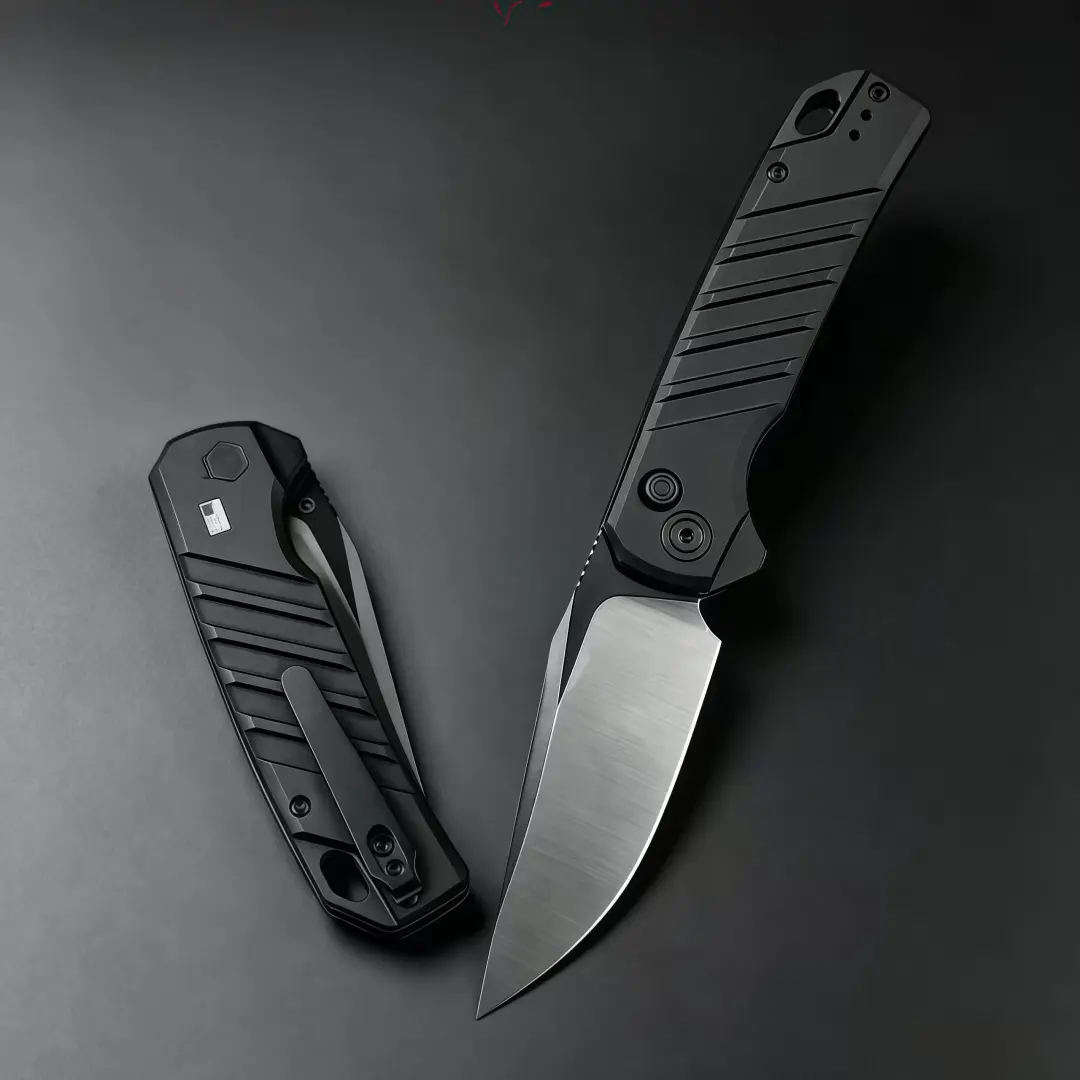K7205/7305/7550/7551 High Quality Folding Knife Durable Black Handle EDC Tool for Outdoor Camping Hiking,Metal sheeting