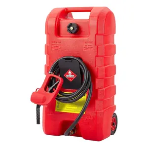 Fuel Caddy 15 Gallon, Portable Gasoline Tank With Le Fluid Transfer Siphon Pump, Gas Ca With 10ft Long Hose, Gasoline Diesel Fuel Storage Tank, Portable Gas Tank