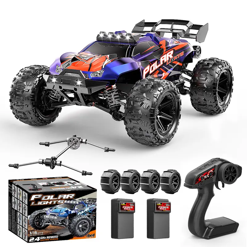 Cirmine Rc Cars 1:14 All Terrain RC Car for Adults & Boys, 4WD Off-Road RC Truck High Speed Fast 40+ KPH, 4X4 Waterproof Remote Control Car with 2 Rechargeable 1300 mAh Batteries