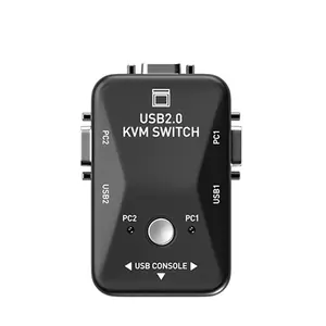 KVM Switch 2 Port 4 Port Manual VGA 2 in 1 Out Switch USB Keyboard Mouse Switching