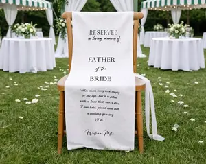 Custom Father of The Bride Memorial Chair Sign, Personalized Wedding Reserved Seat, Ceremony Tribute