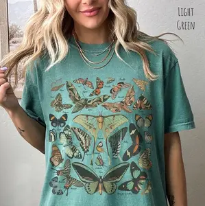 Comfort Colors Vintage Butterfly & Moth Tee, Cottagecore Aesthetic , Gift For Her, Nature Lover Tee, Boho Clothing, Cotton Fabric
