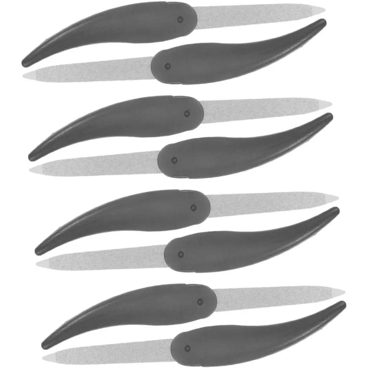8pcs Nail File and Buffer Stainless Horn Shaped Double Sided Manicure Pedicure Tools Nail Art File Metal Buffer Cleaner Tool