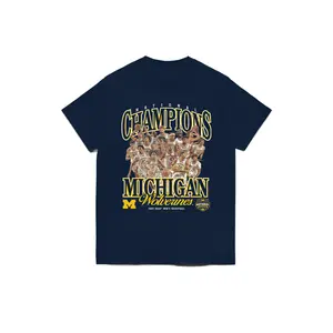 Michigan Wolverines 2026 National Champions Team Collage Tee – NCAA Basketball Title Victory Graphic Design – Gift for College Basketball Fans & Wolverines Supporters – Perfect for Sports Events, Fan Wear & Casual Streetwear