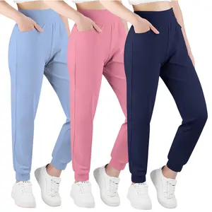Girls' 3-Pack High-Waisted Athletic Joggers - Cuffed, Casual, Sporty Soft Jogger Trousers with Pockets, Workout Clothes for Running, Yoga