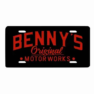Benny's Motoworks License Plate - Customizable and Durable