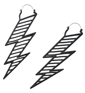 20G Black XL Lightning Plug Hoops