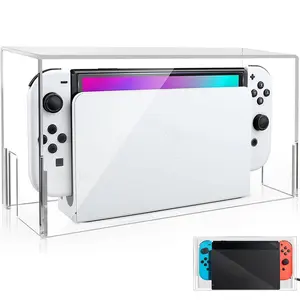 Nintendo Switch Ns Game Console Protector, Display Box Host Dust Cover, Acrylic Hard Shell Accessory for Oled