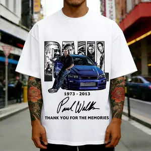 Paul Walker Tribute Oversized Washed Unisex T-Shirt Top| Fast & Furious Legacy Tee