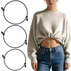 3Pcs Shirt Tuck Band Women,Adjustable Tool for Sweater and Shirts,Elastic Crop Bands to Change The Style of Your Tops