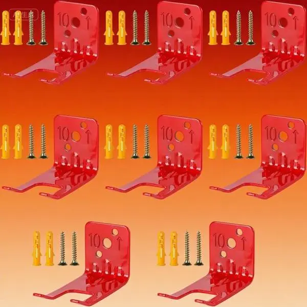 8-Pack Heavy-Duty Fire Extinguisher Wall Mounts - Open Frame Steel Holders with Mounting Screws, Nail Guards, Fits 5-10 Lb, Residential, Almost All Types of Fire Extinguishers, Reusable Easy-Install Safety Hardware for Garage Workshop