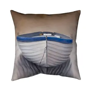 Begin Home Decor 5542-2020-CO53 20 x 20 in. Canoe Boat Coastal Outdoor Throw Pillow - Bathroom Decor, Durable Cushions, Home Decorative Cushion