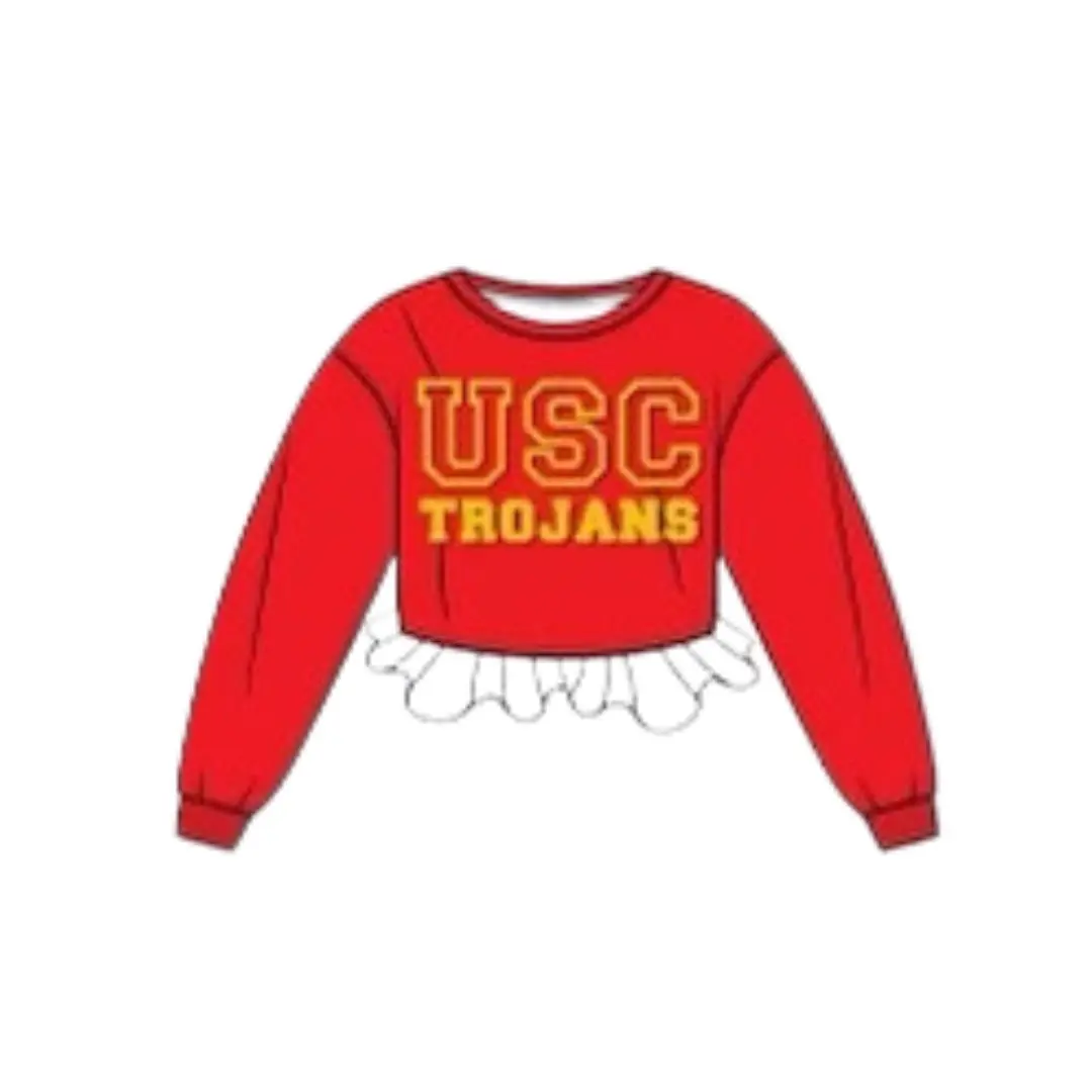 USC Cropped Crochet Sweatshirt