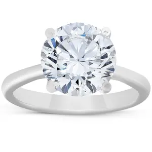 4ct Solitaire Moissanite Engagement Ring 14k White Gold 10MM