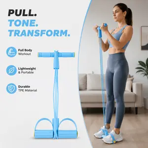 Multi-Functional Pedal Resistance Band, 4-Tube ElasticFitness Equipment