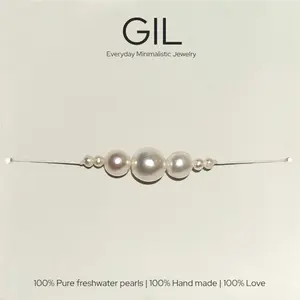 GIL B.015 Bracelet - Real Natural Fresh Water Pearls Handmade Jewelry Accessory for Women's Fashion