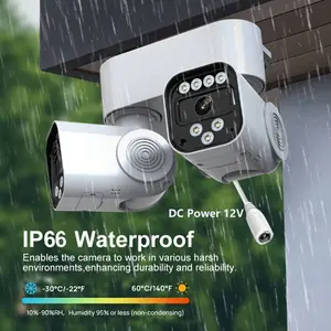 Front Door Camera Smart Security Cameras Wireless Outdoor Dual Camera 360 Panoramic 2.4G Wifi Dual Lens Monitoring Infrared Motion Detection Two Way Audio Sd Card Cloud Storage 24 7 Hd Surveillance For Courtyards Farms Sites Villas night vision Cam