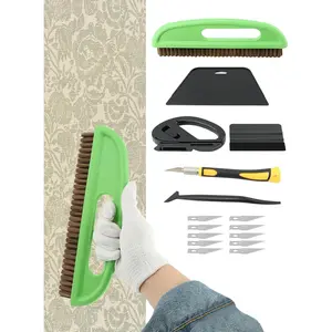 Wallpaper Smoothing Tools Kit Including Felt Squeegee Craft Knife Wallpaper Brush Scraper for Peel&Stick Wallpaper Window Tint Film Wallpaper Adhesive
