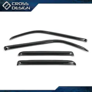 CROSSDESIGN PC Smoke Outside Mount Vent Visor Window Deflectors Fit 2010-24 Toyota 4Runner