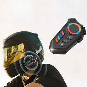 Helmet Headphones Motorcycle Riding Earbuds, Long Battery Life Wired Headphones with Ambient Light and Flashlight Functionality