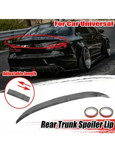 For Car Universal Adjustable Rear Trunk Spoiler Lip Roof Tail Wing Carbon Style