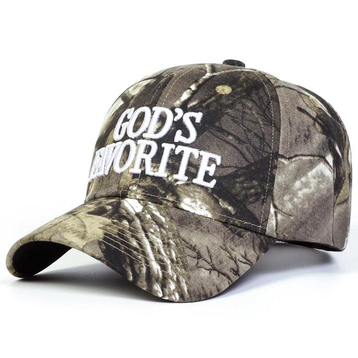 God's Favorite Camo Trucker Hat - Sun Protection, Adjustable Fit, Versatile for Outdoor Activities, Comfortable All-Day Wear