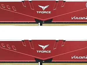 TEAMGROUP T-Force Vulcan Z DDR4 16GB Kit (2x8GB) 3200MHz (PC4-25600) CL16 Desktop Memory Module Ram Red TLZRD416G3200HC16FDC01