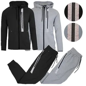 Men’s 4-Piece Fleece Zip Hoodie & Jogger Sets- 2 Full Sets