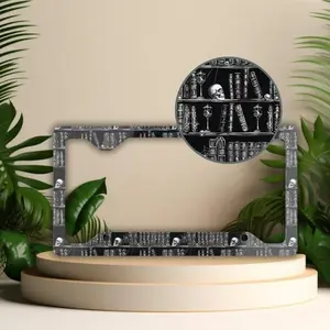 Goth Bookshelf License Plate Frame, Bookish Car Decor, Book Lover Car Accessories, Gothic Vanity Tag Holder, Reader Gifts, Reading Aesthetic
