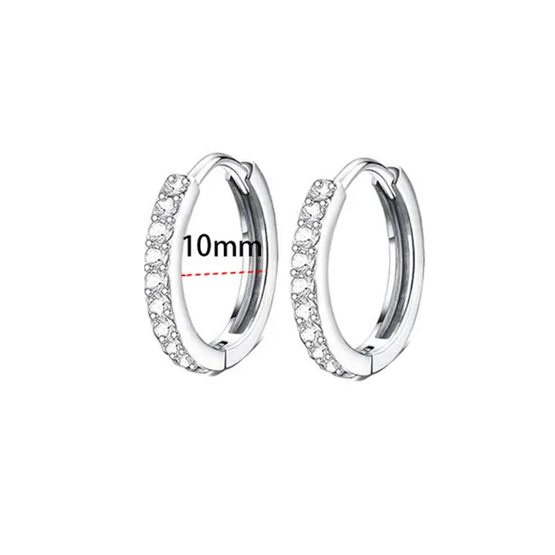 A pair of silver zircon earrings