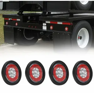4Pcs 6" Oval 10LED 12V Tail Lights Waterproof Stop Brake Reverse Red White For Truck Trailer RV SUV Exterior Accessories