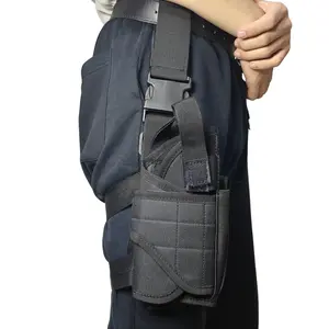Universal Tactical Drop Leg Thigh Holster Right Hand Adjustable Nylon Holster Fits Most Full Compact Sub-Compact Equipment Lightweight Durable for Training Outdoor Sports & Tactical Activities magazine pouch