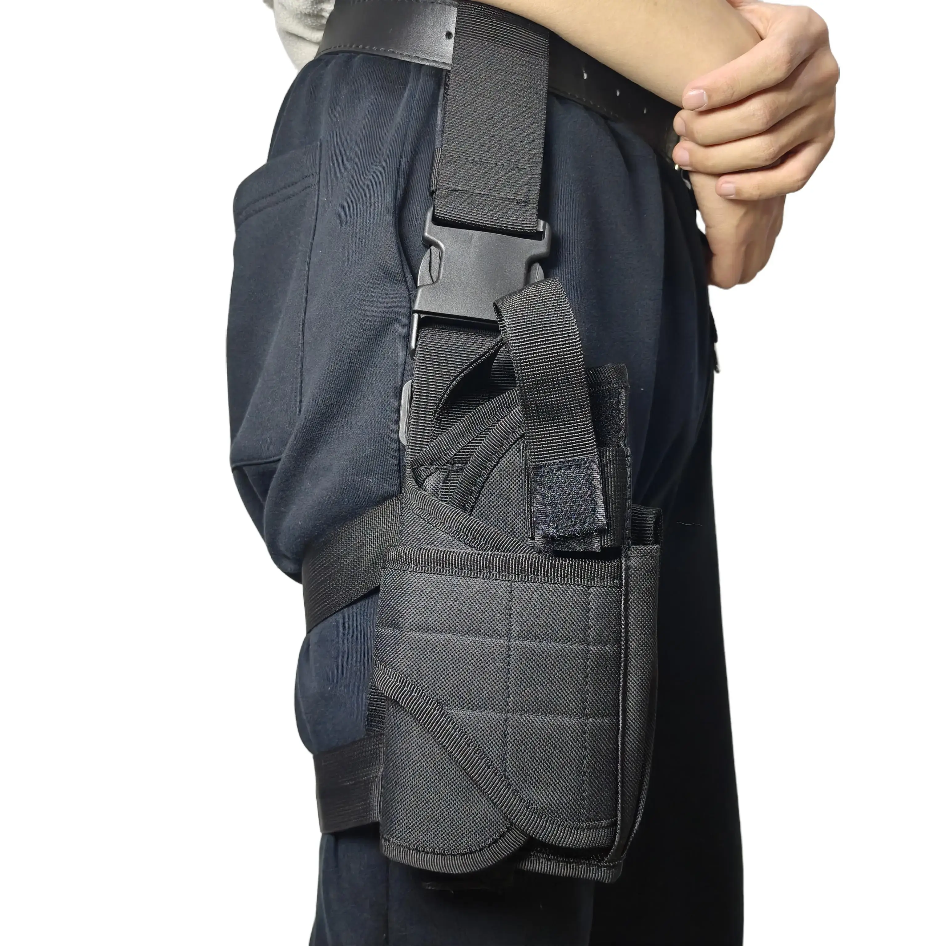 Universal Tactical Drop Leg Thigh Holster Right Hand Adjustable Nylon Holster Fits Most Full Compact Sub-Compact Equipment Lightweight Durable for Training Outdoor Sports & Tactical Activities magazine pouch