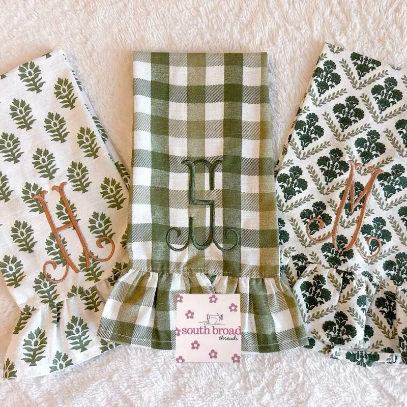 Green Pattern Decorative Towels